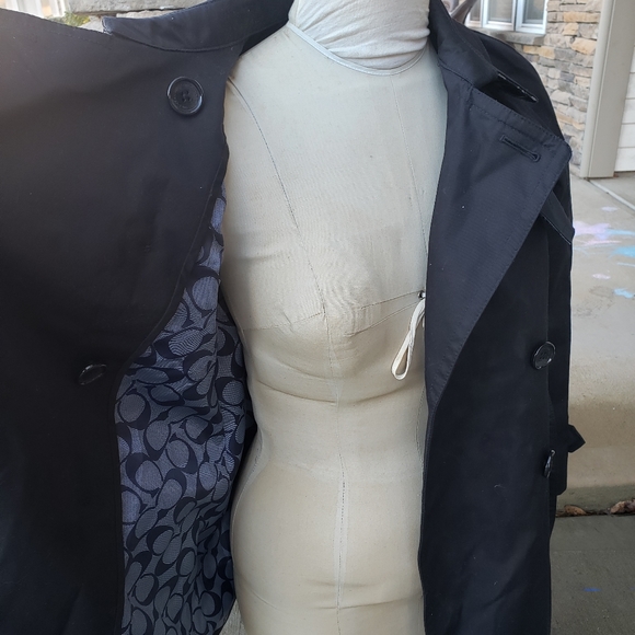 Gently used black Coach coat - Picture 4 of 11